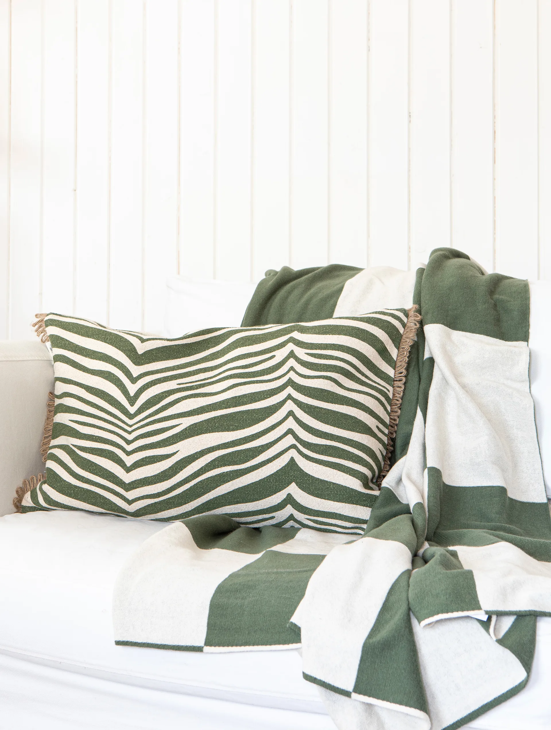 Zebra kussen 40x60 cm, Groen Classic Collection