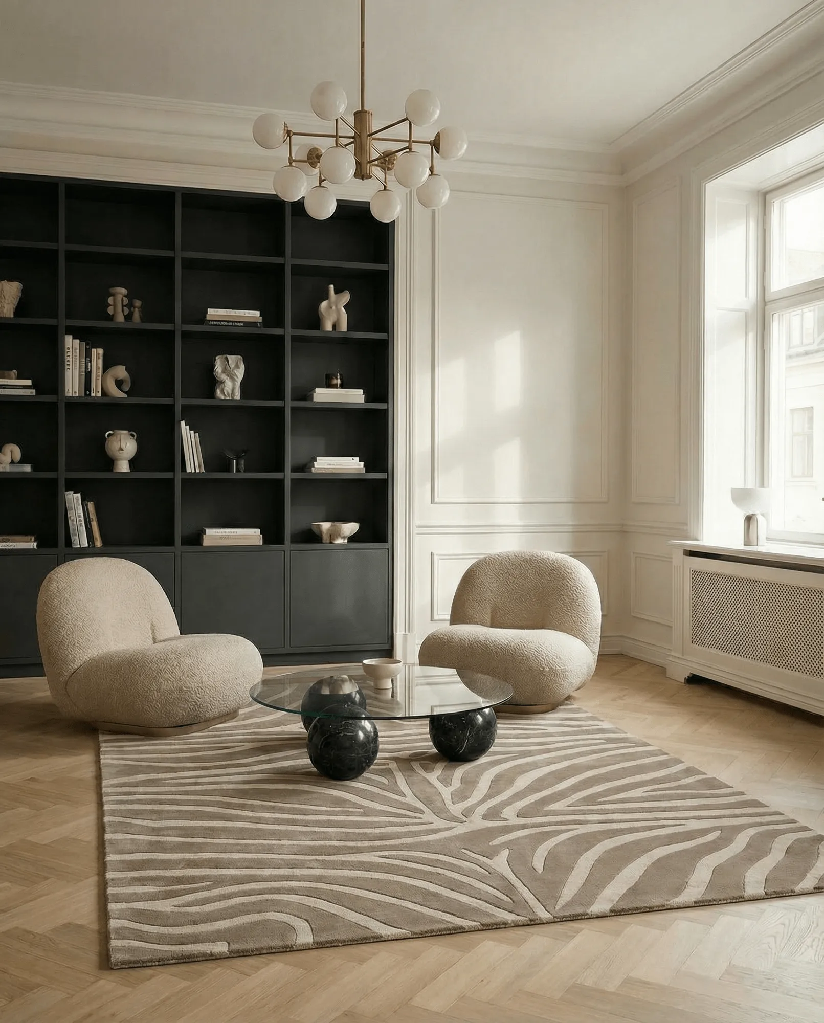 Zebra vloerkleed 250x350 cm, Beige, 170x230 cm Classic Collection