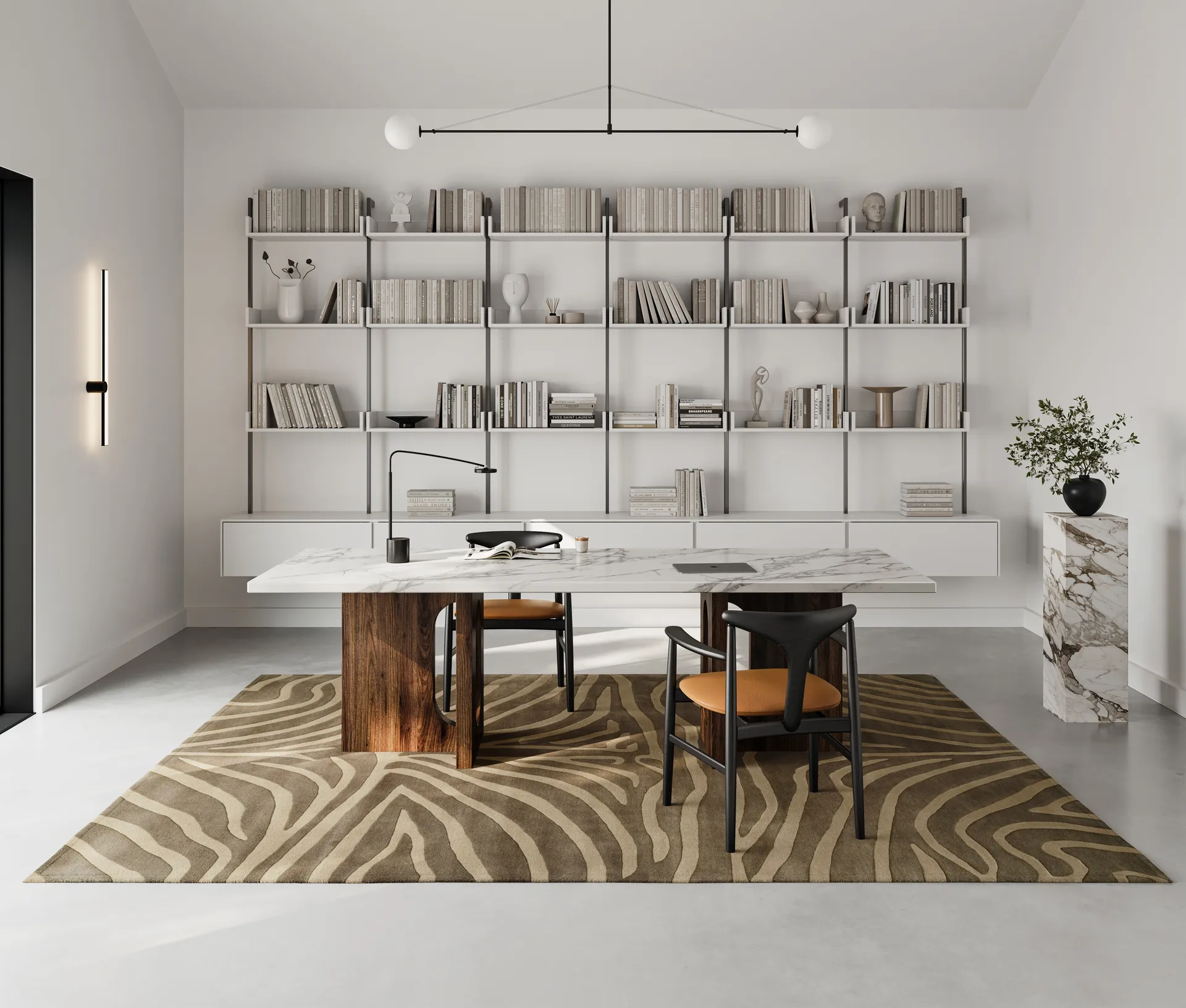 Zebra vloerkleed 250x350 cm, Bruin, 250x350 cm Classic Collection