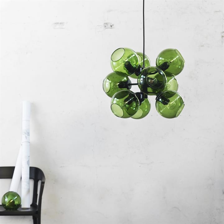 Tage hanglamp, zwart-groen glas CO Bankeryd