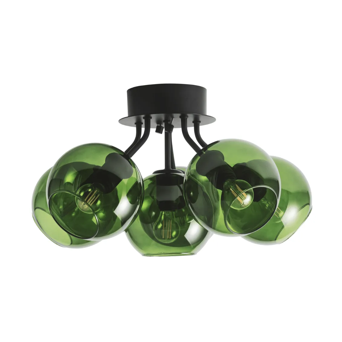 Tage plafondlamp, Zwart, groen glas CO Bankeryd