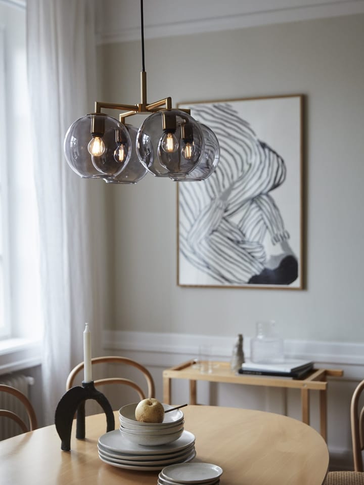 Ture hanglamp 30 cm, Messing-rookkleurig glas CO Bankeryd