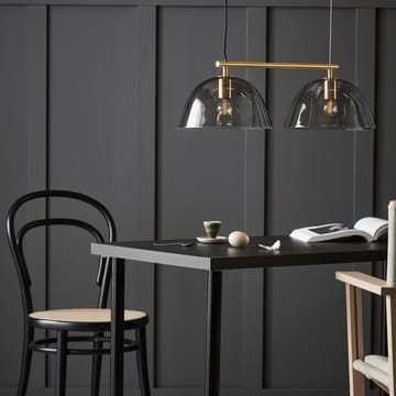 Wendo 70 plafondlamp rookkleurig glas - Messing afwerking - CO Bankeryd