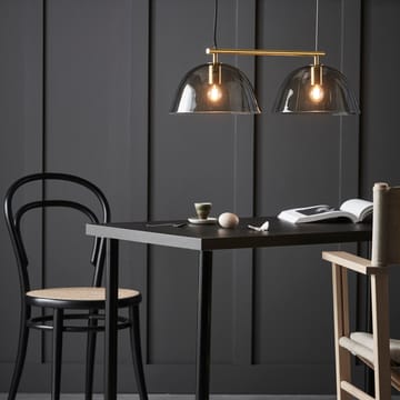 Wendo 70 plafondlamp rookkleurig glas - Messing afwerking - CO Bankeryd