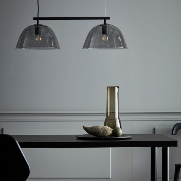 Wendo 70 plafondlamp rookkleurig glas, Zwart CO Bankeryd