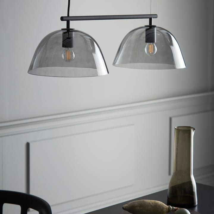 Wendo 70 plafondlamp rookkleurig glas, Zwart CO Bankeryd