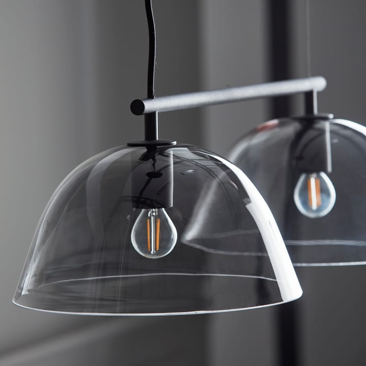Wendo 70 plafondlamp rookkleurig glas, Zwart CO Bankeryd
