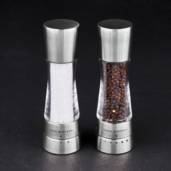 Cole & Mason Derwent peper- en zoutmolenset 19 cm, Zilver Cole & Mason