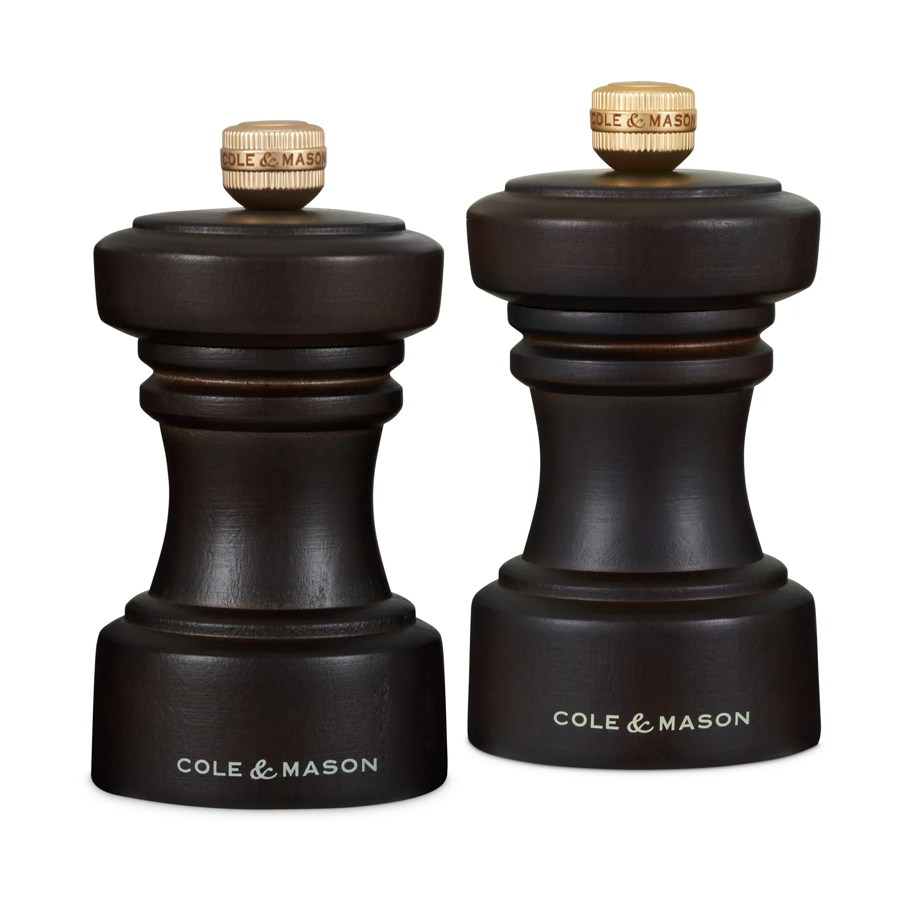 Hoxton peper- en zoutmolenset 10 cm, Chocolate Cole & Mason