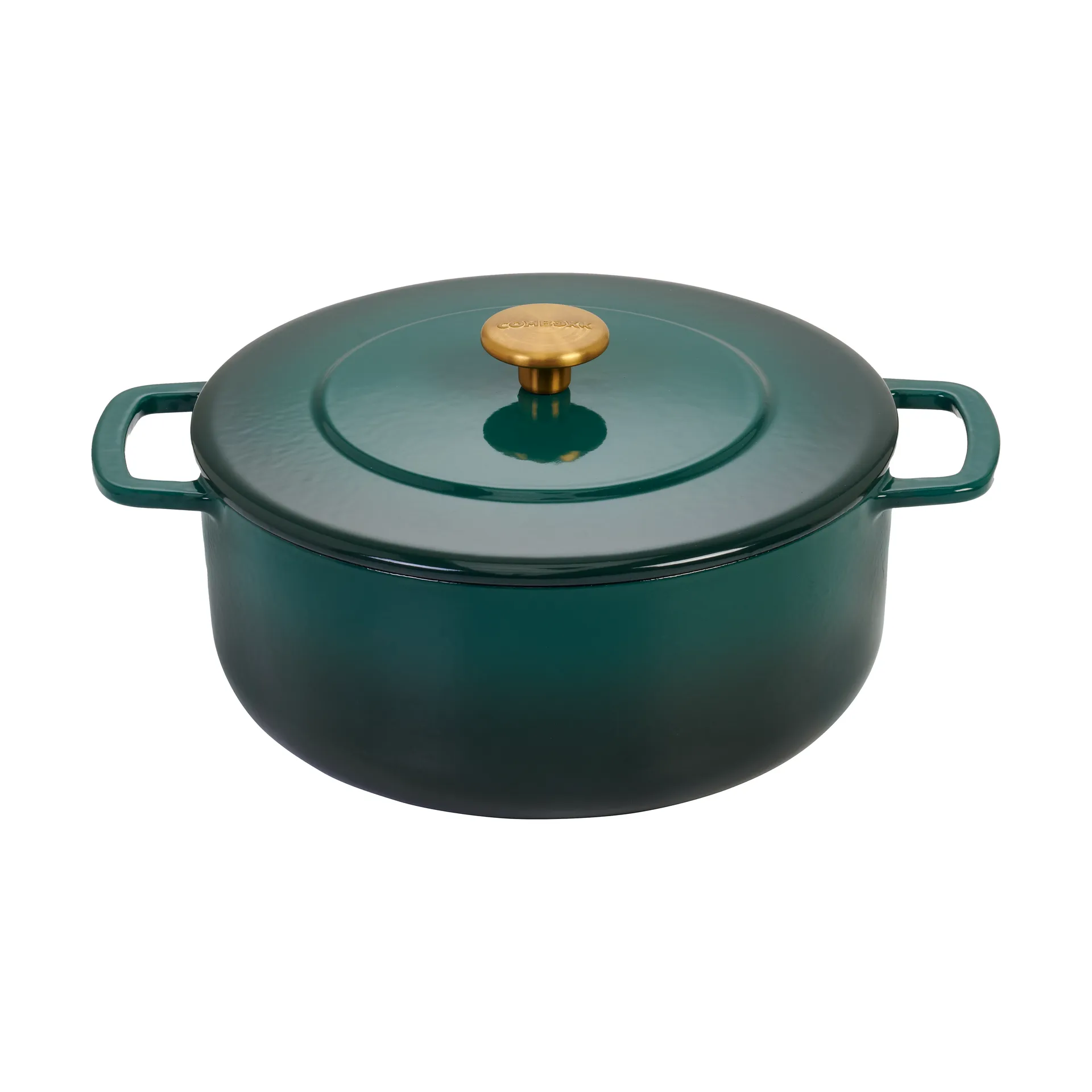 Combekk geëmailleerde gietijzeren braadpan Ø24 cm, Holly Green-gold knob Combekk