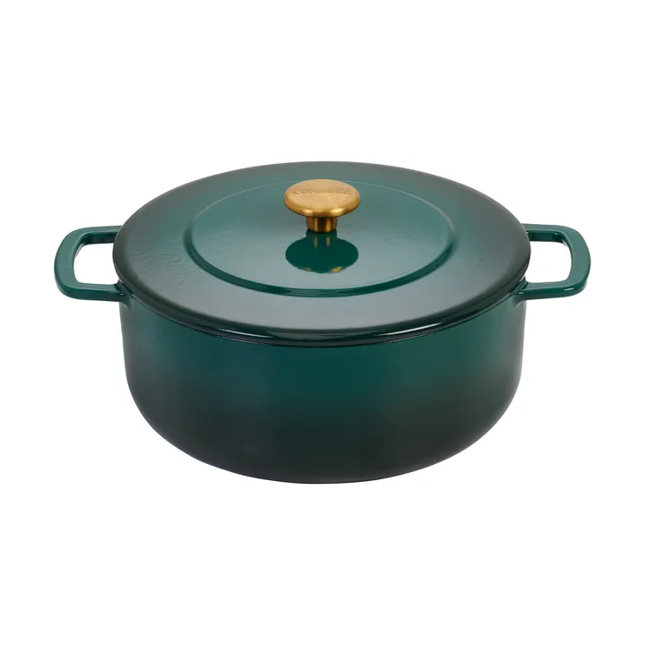 Combekk geëmailleerde gietijzeren braadpan Ø24 cm - Holly Green-gold knob - Combekk