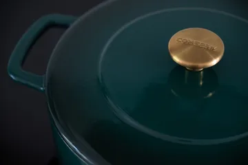 Combekk geëmailleerde gietijzeren braadpan Ø24 cm - Holly Green-gold knob - Combekk