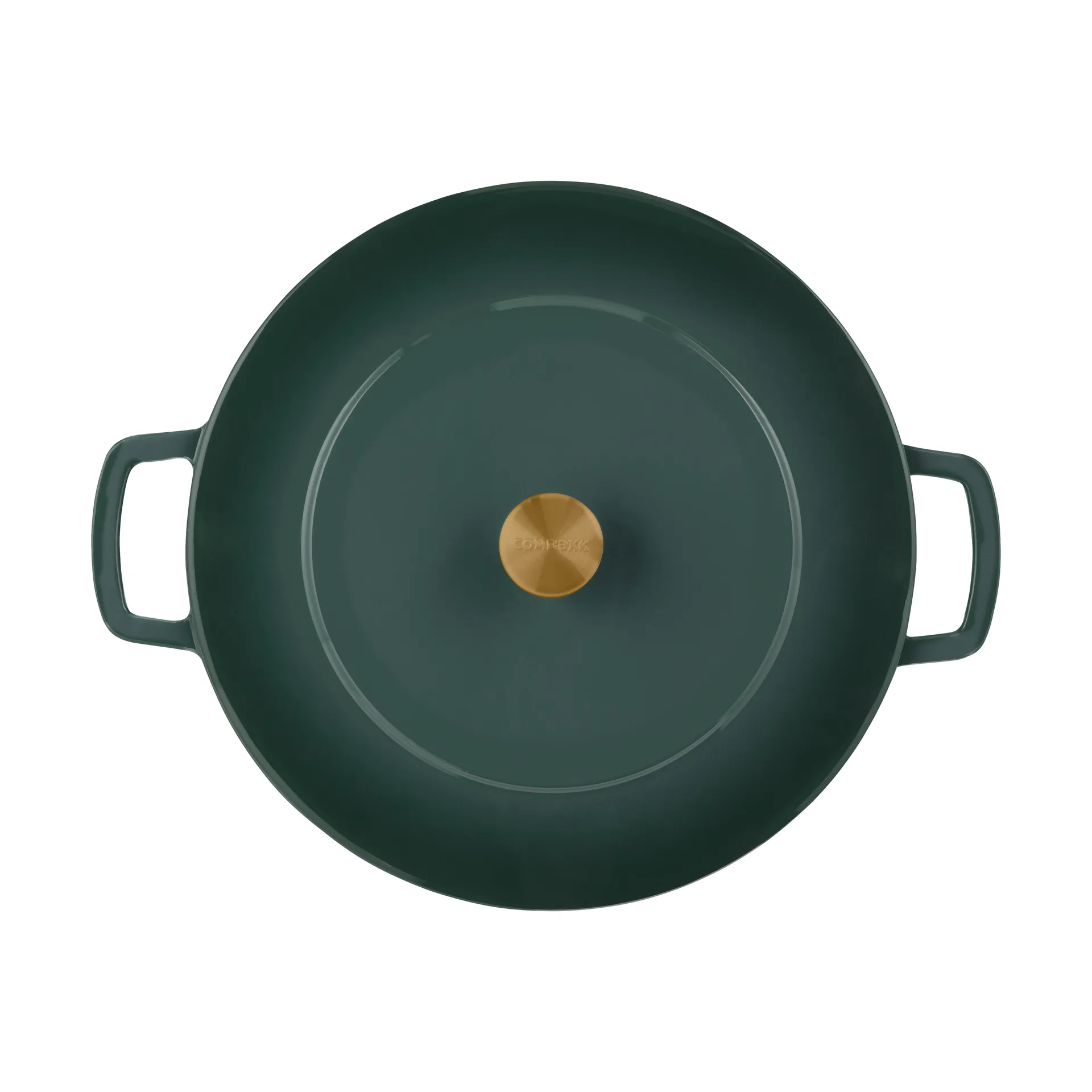 Combekk geëmailleerde gietijzeren braadpan Ø32 cm, Holly Green-gold knob Combekk