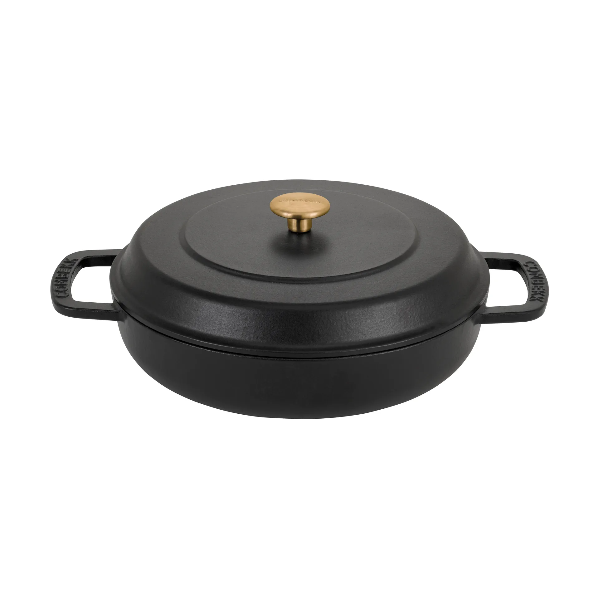 Combekk geëmailleerde sauteerpan gietijzer Ø28 cm, Black-gold knob Combekk