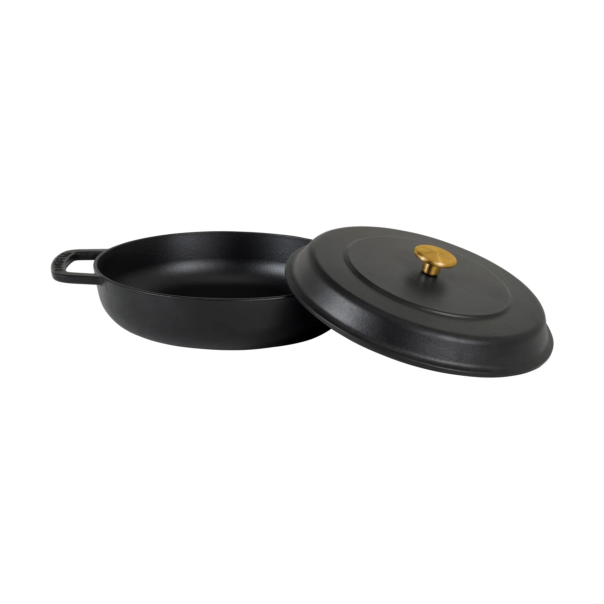 Combekk geëmailleerde sauteerpan gietijzer Ø28 cm, Black-gold knob Combekk
