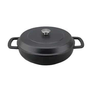 Combekk geëmailleerde sauteerpan gietijzer Ø28 cm - Black-silver knob - Combekk