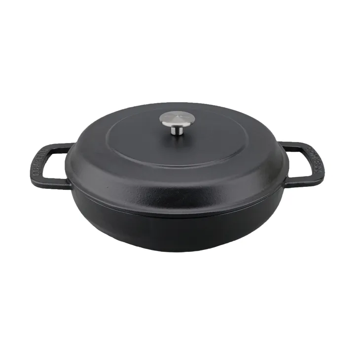 Combekk geëmailleerde sauteerpan gietijzer Ø28 cm - Black-silver knob - Combekk