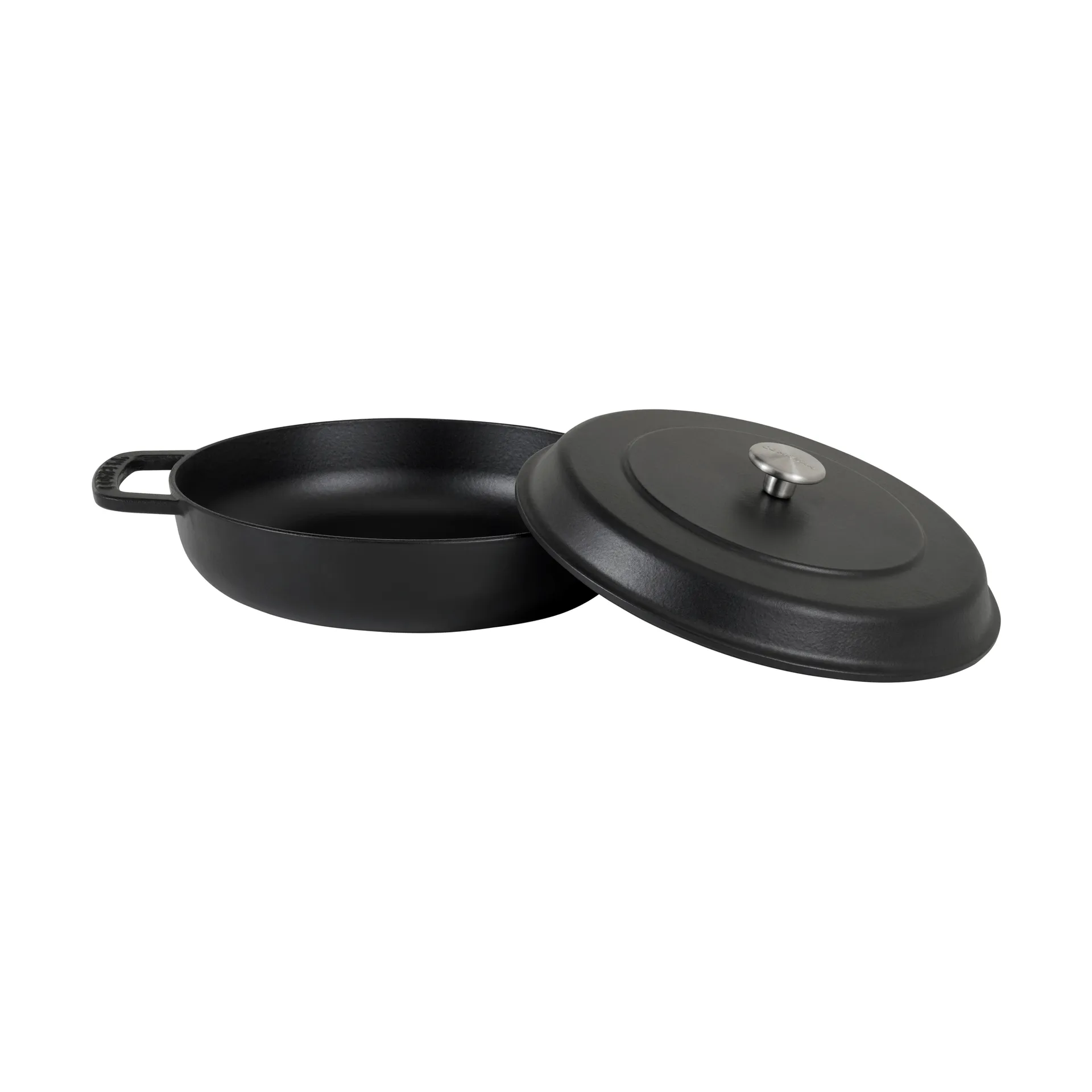 Combekk geëmailleerde sauteerpan gietijzer Ø28 cm, Black-silver knob Combekk