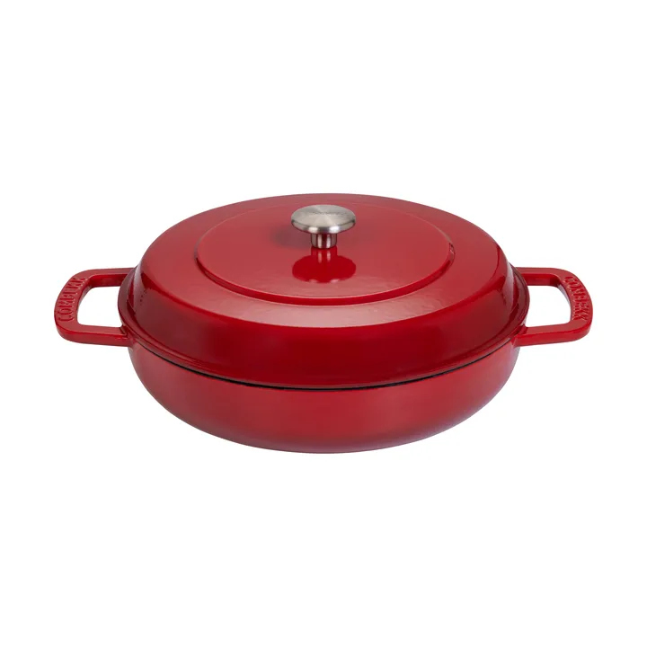 Combekk geëmailleerde sauteerpan gietijzer Ø28 cm - Cherry-silver knob - Combekk