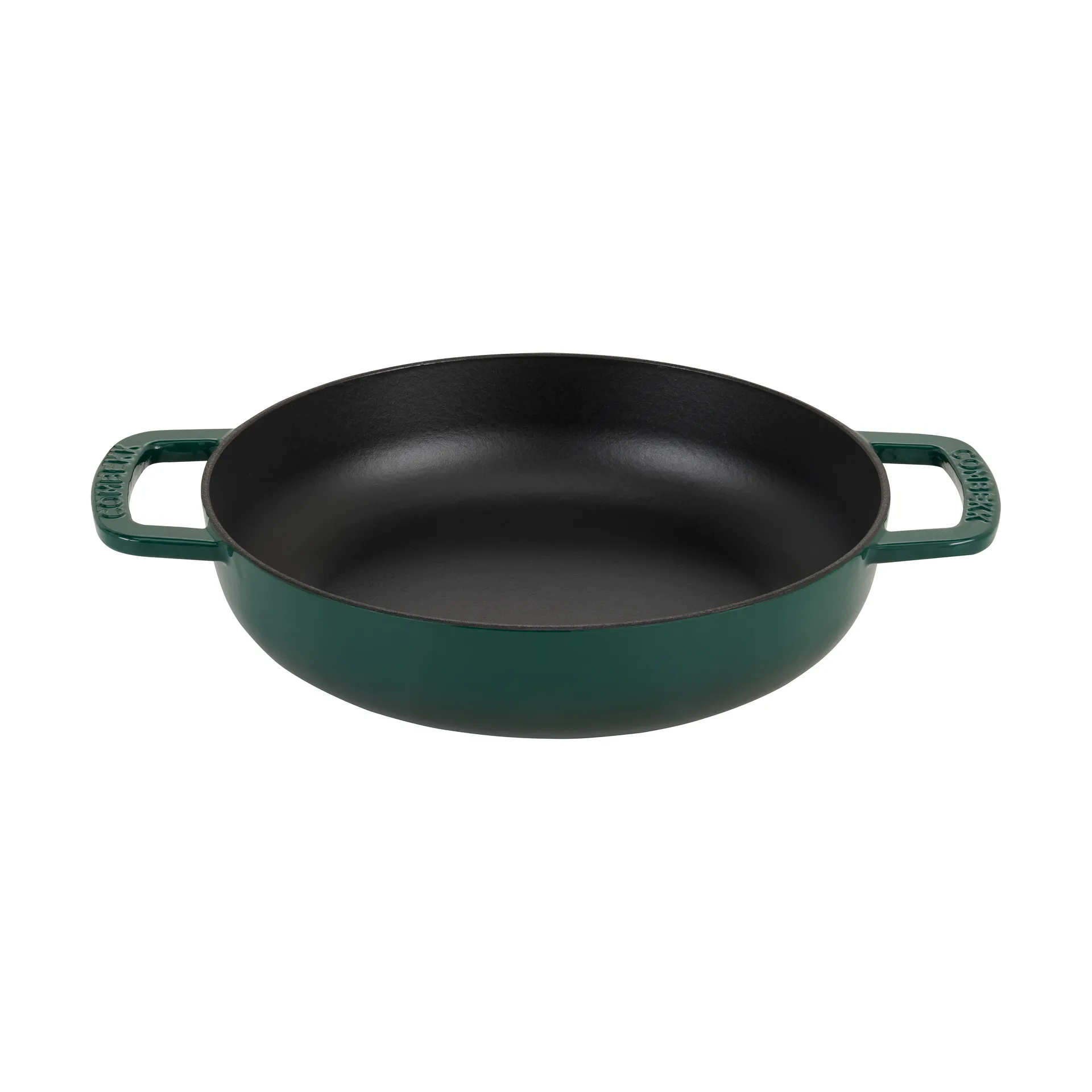 Combekk geëmailleerde sauteerpan gietijzer Ø28 cm, Holly Green-gold knob Combekk