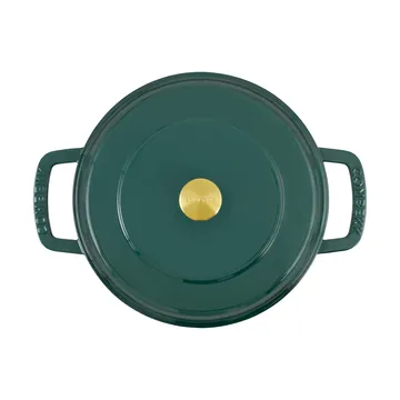 Combekk geëmailleerde sauteerpan gietijzer Ø28 cm - Holly Green-gold knob - Combekk