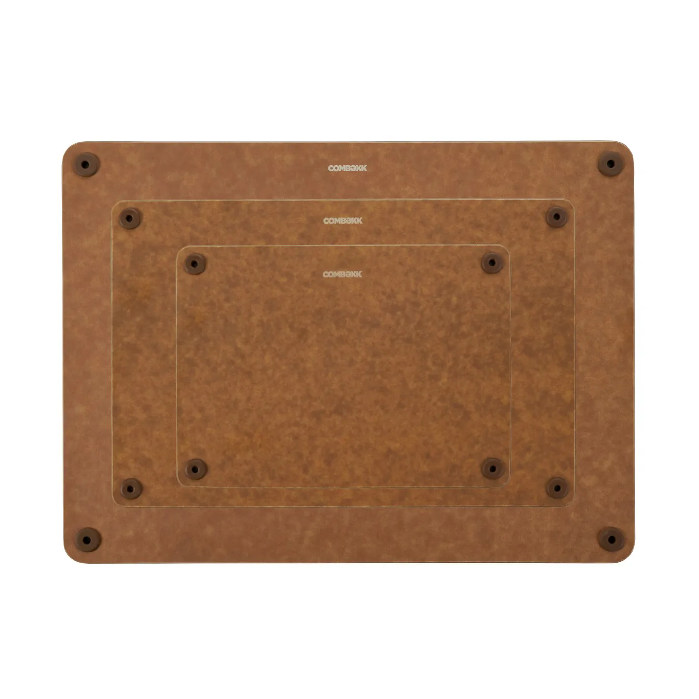 Combekk snijplank hout 3-delig, Brown Combekk