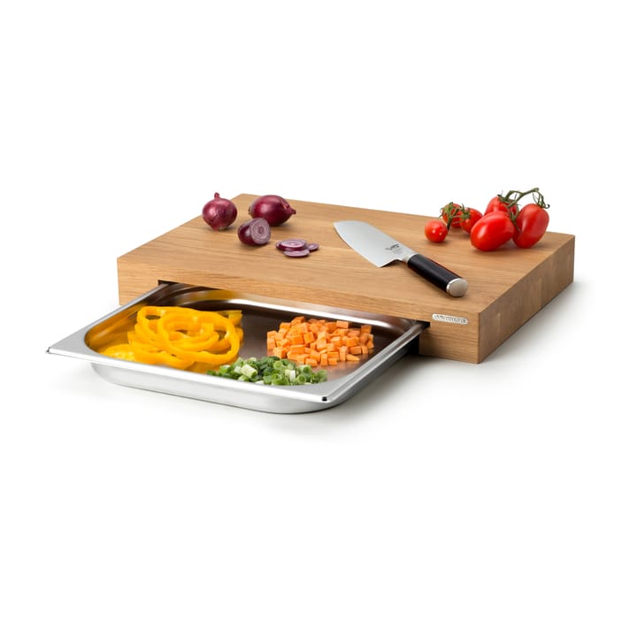 Snijplank eikenhout met 1 bak, 27x39 cm Continenta