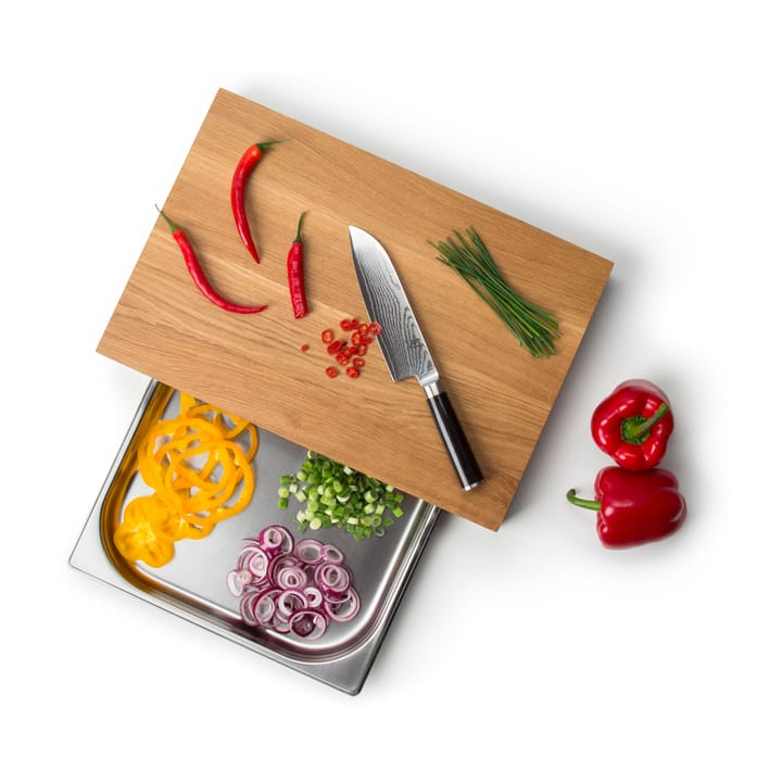 Snijplank eikenhout met 1 bak, 27x39 cm Continenta