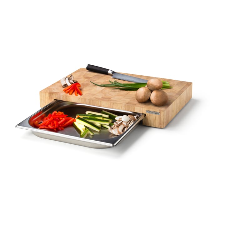 Snijplank rubberhout met 1 bak, 27x39 cm Continenta