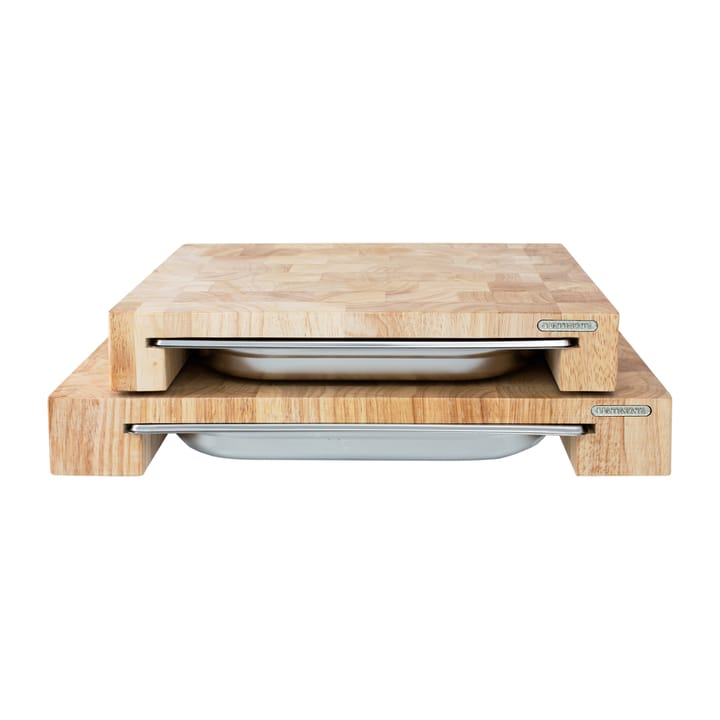 Snijplank rubberhout met 1 bak, 27x39 cm Continenta