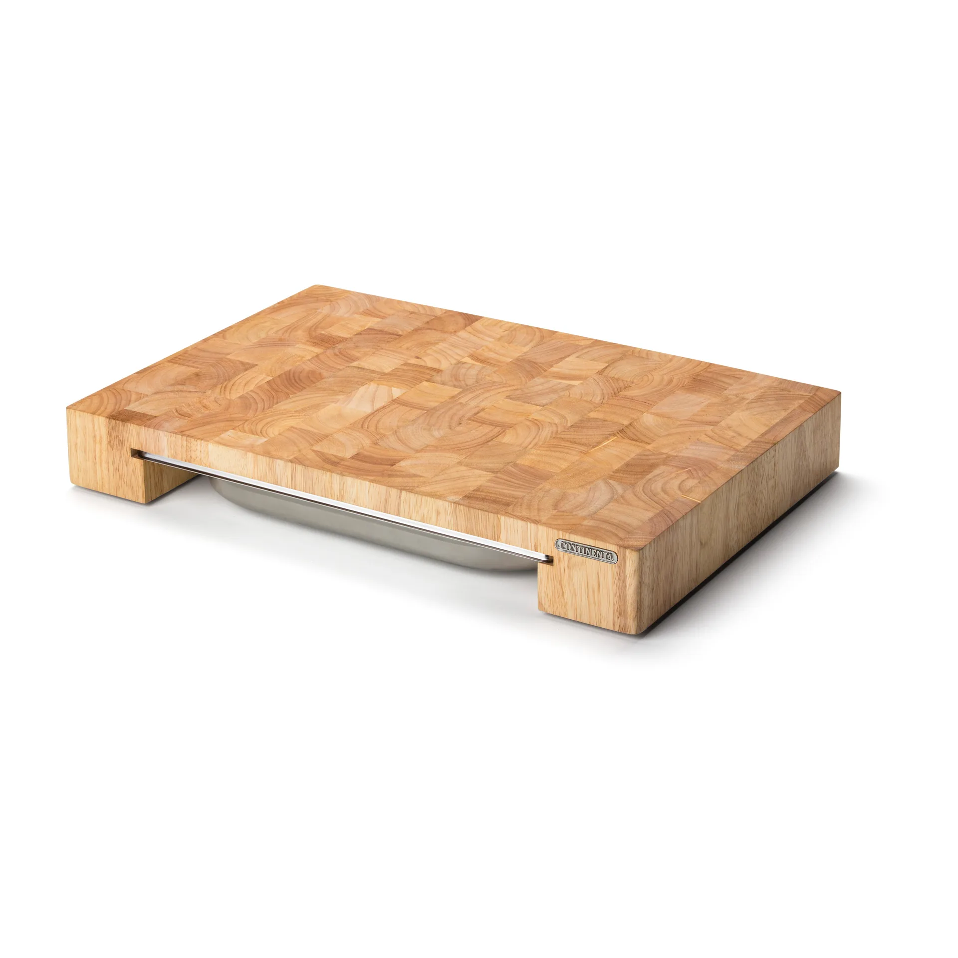 Snijplank rubberhout met 1 bak, 32x48 cm Continenta