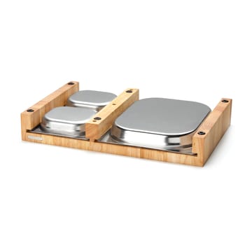 Snijplank rubberhout met 3 bakken - 32x48 cm - Continenta