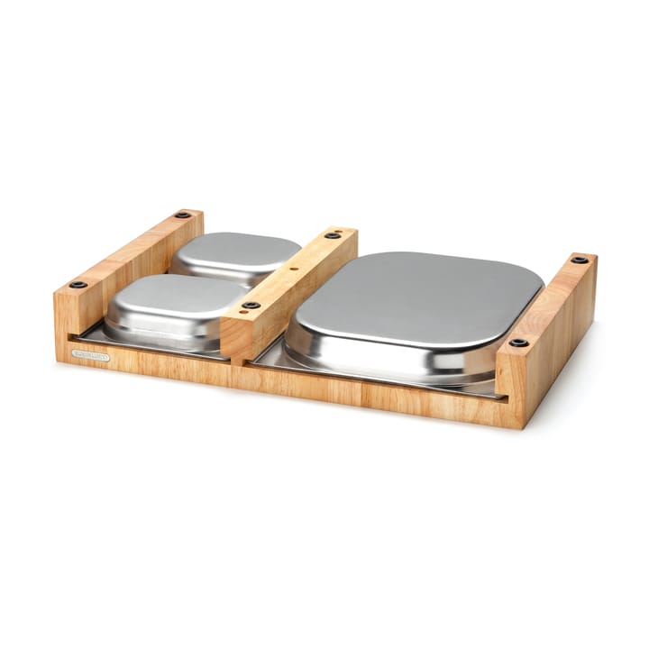 Snijplank rubberhout met 3 bakken, 32x48 cm Continenta