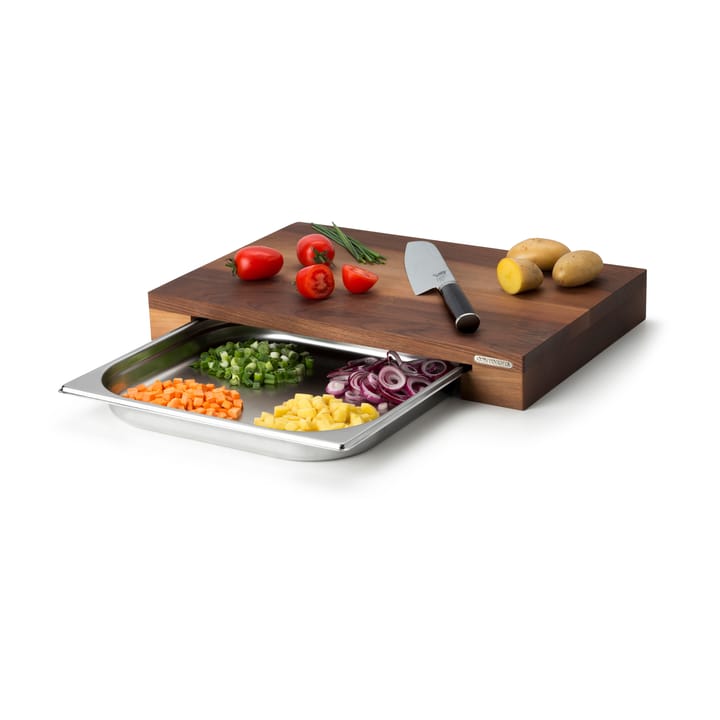 Snijplank walnoot met 1 bak, 32x48 cm Continenta