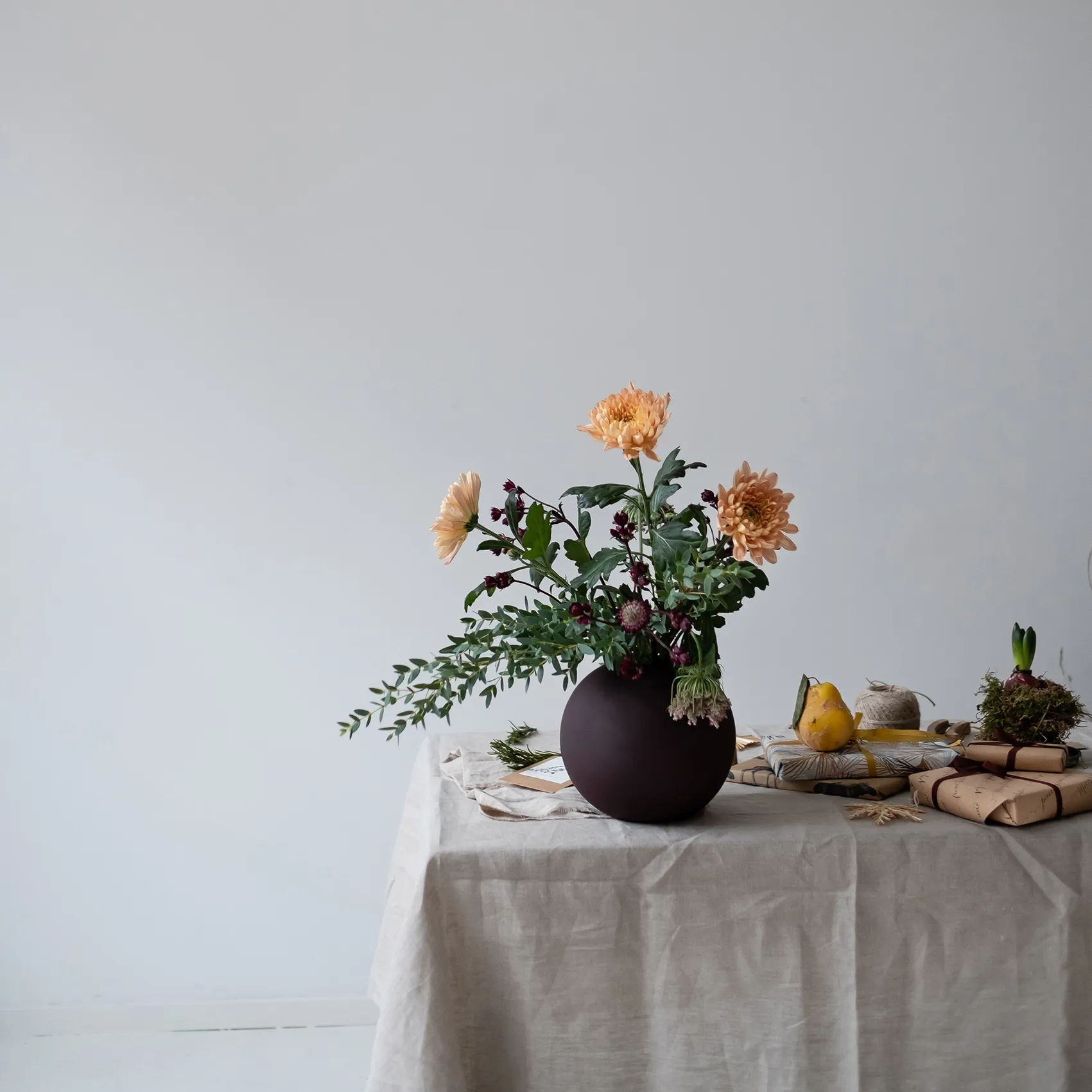 Ball vaas coffee, 20 cm Cooee Design