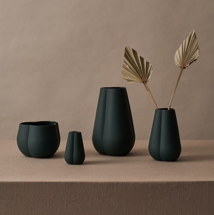 Clover vaas 18 cm, Dark green Cooee Design