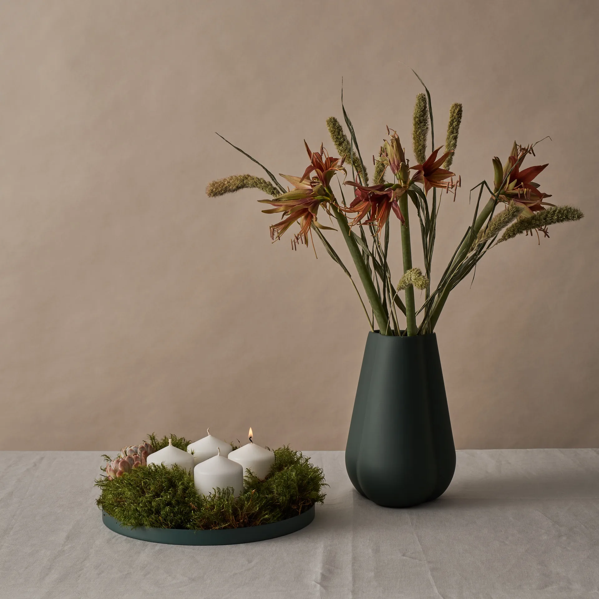 Clover vaas 25 cm, Dark green Cooee Design