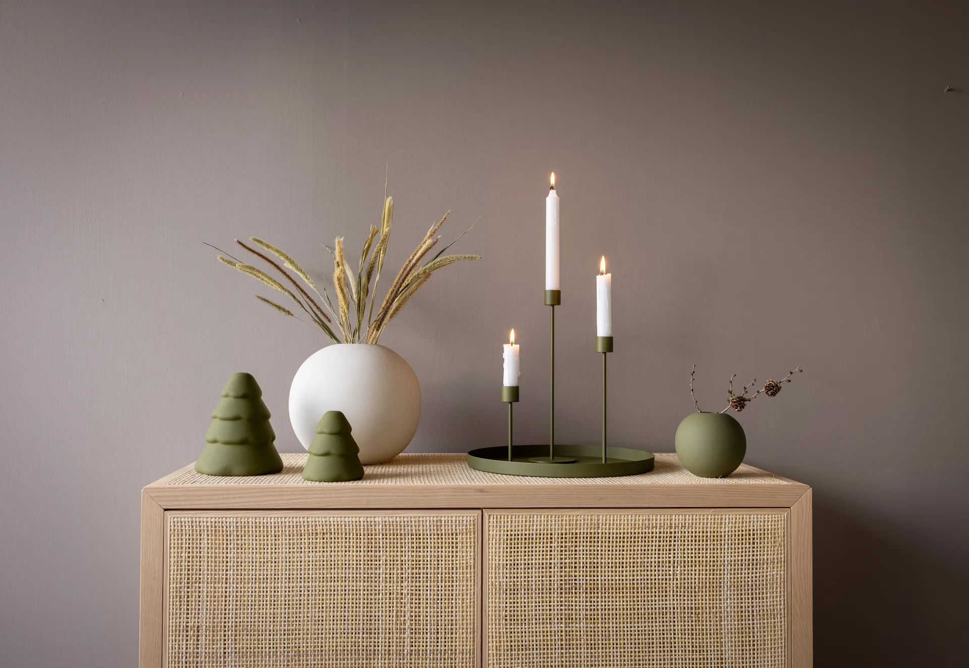 Cooee kandelaar 13 cm, Olive Cooee Design