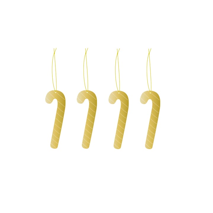 Cooee kersthanger messing 4-pack - Candy cane - Cooee Design