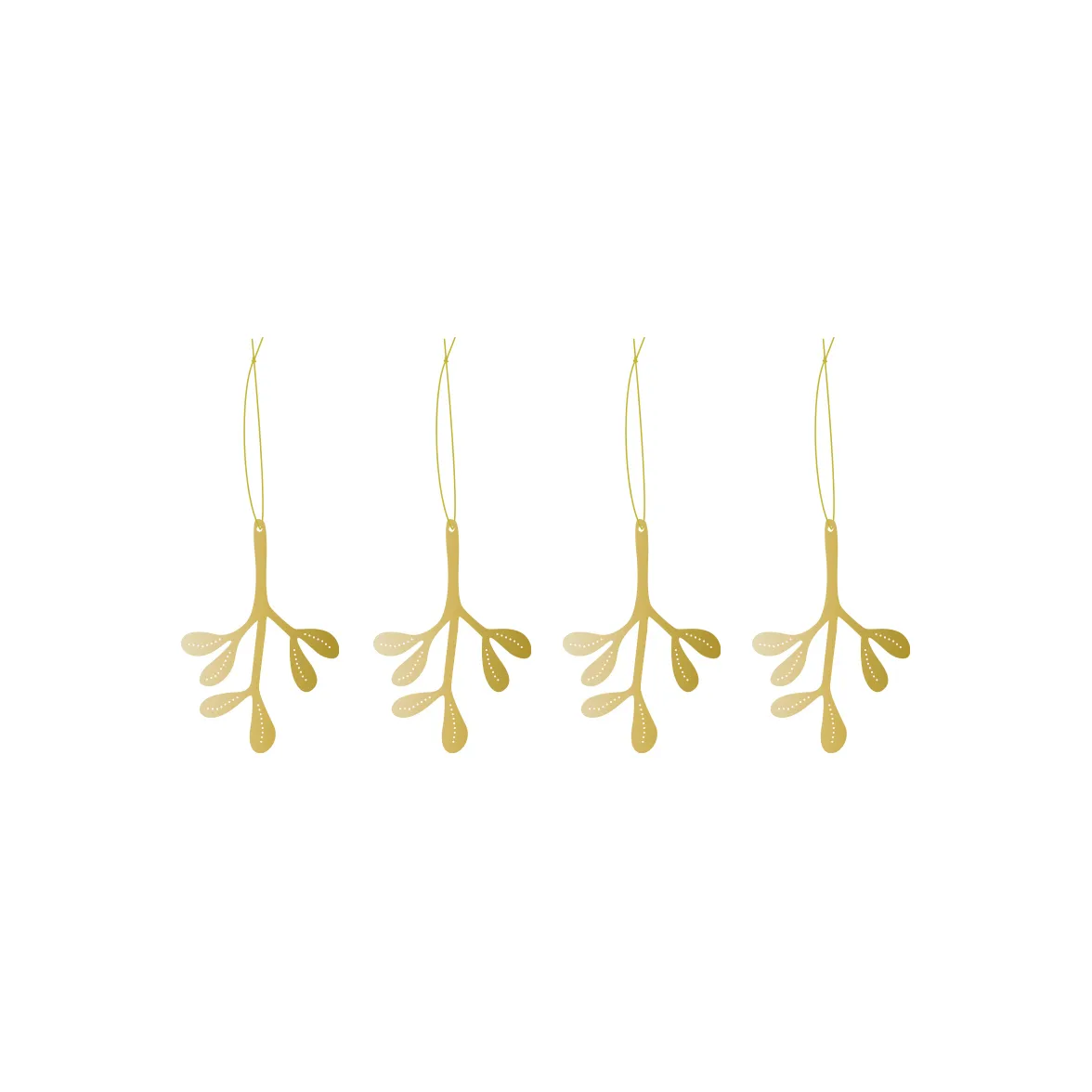 Cooee kersthanger messing 4-pack, Mistletoe Cooee Design