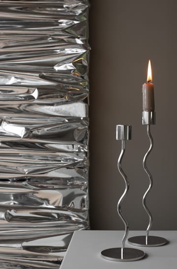 Curved kandelaar 23 cm - Roestvrij staal - Cooee Design