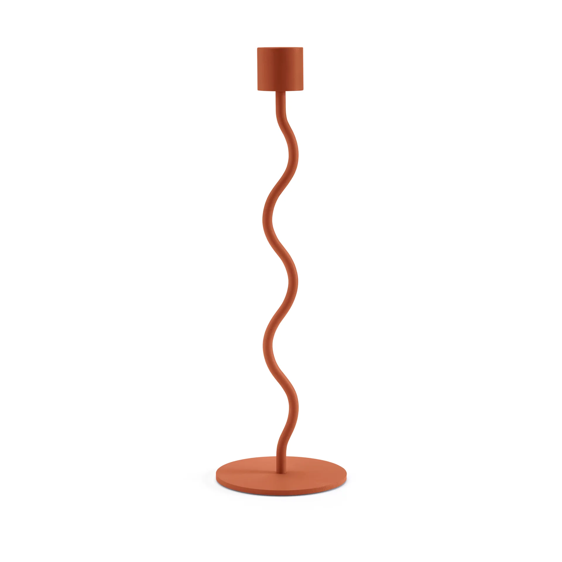 Curved kandelaar 26 cm, Brick red Cooee Design