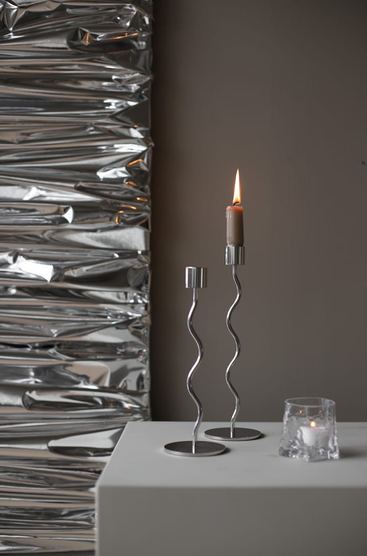 Curved kandelaar 26 cm, Roestvrij staal Cooee Design