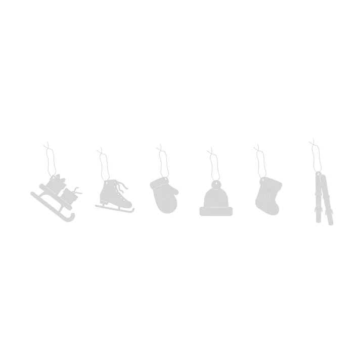 Deco Winter activities kersthangertjes 6 delen - Roestvrij staal - Cooee Design