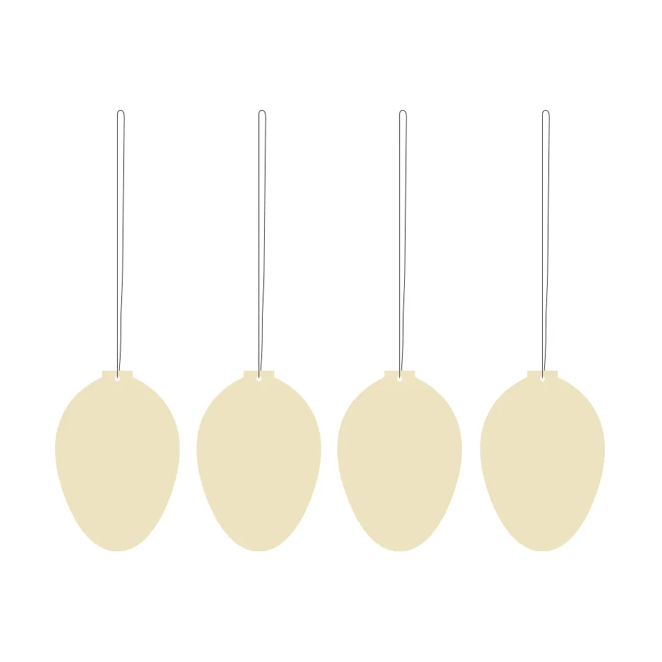 Easter Deco ei paasdecoratie 4-pack, Light yellow Cooee Design