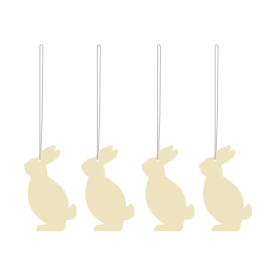 Easter Deco haas paashanger 4-pack, Light yellow Cooee Design