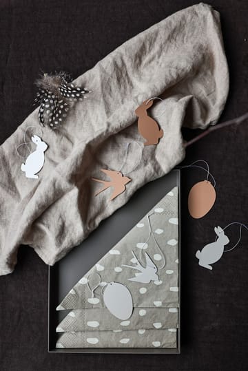 Easter Deco vogel paashanger 4-pack - Cafe au lait - Cooee Design