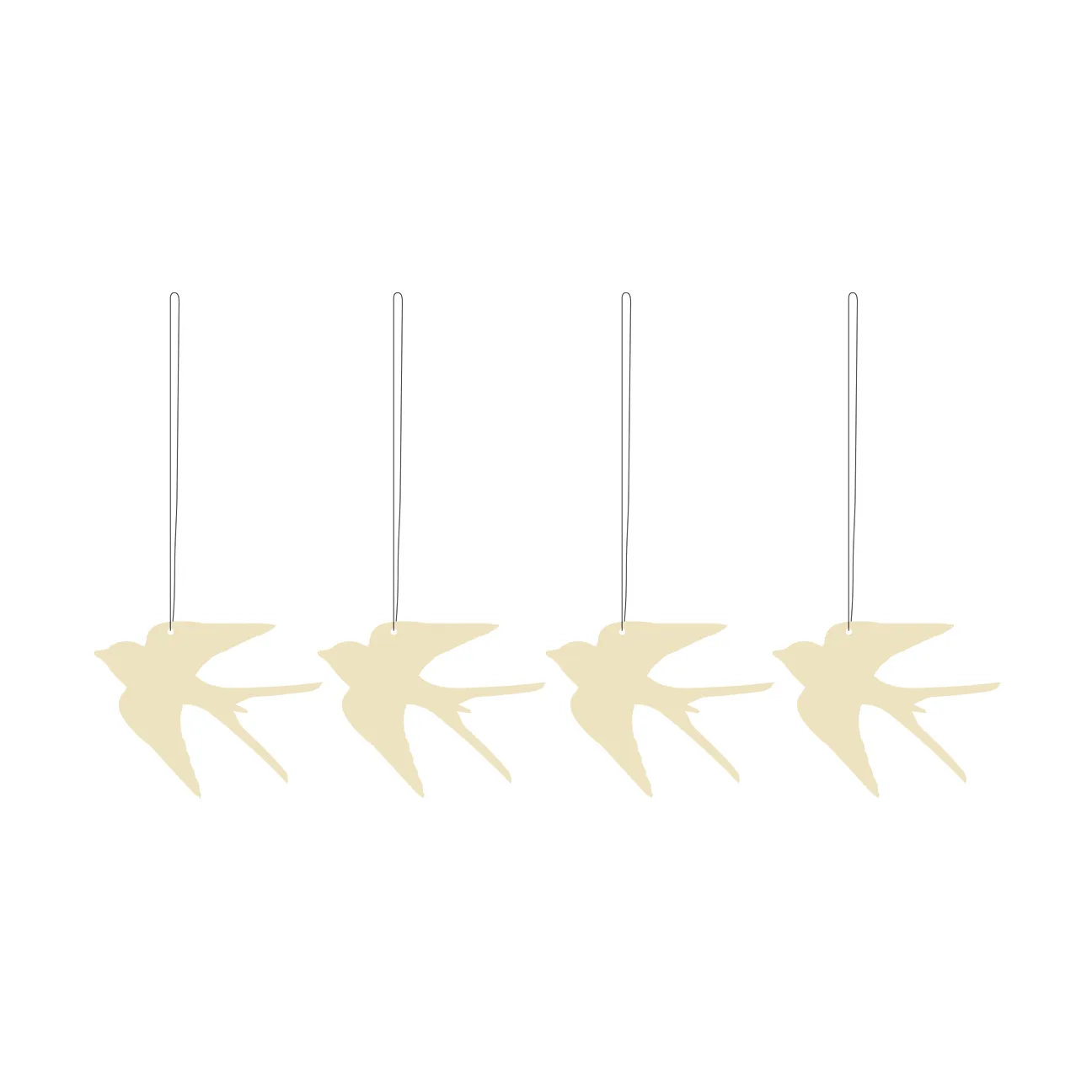 Easter Deco vogel paashanger 4-pack, Light yellow Cooee Design