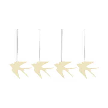 Easter Deco vogel paashanger 4-pack - Light yellow - Cooee Design