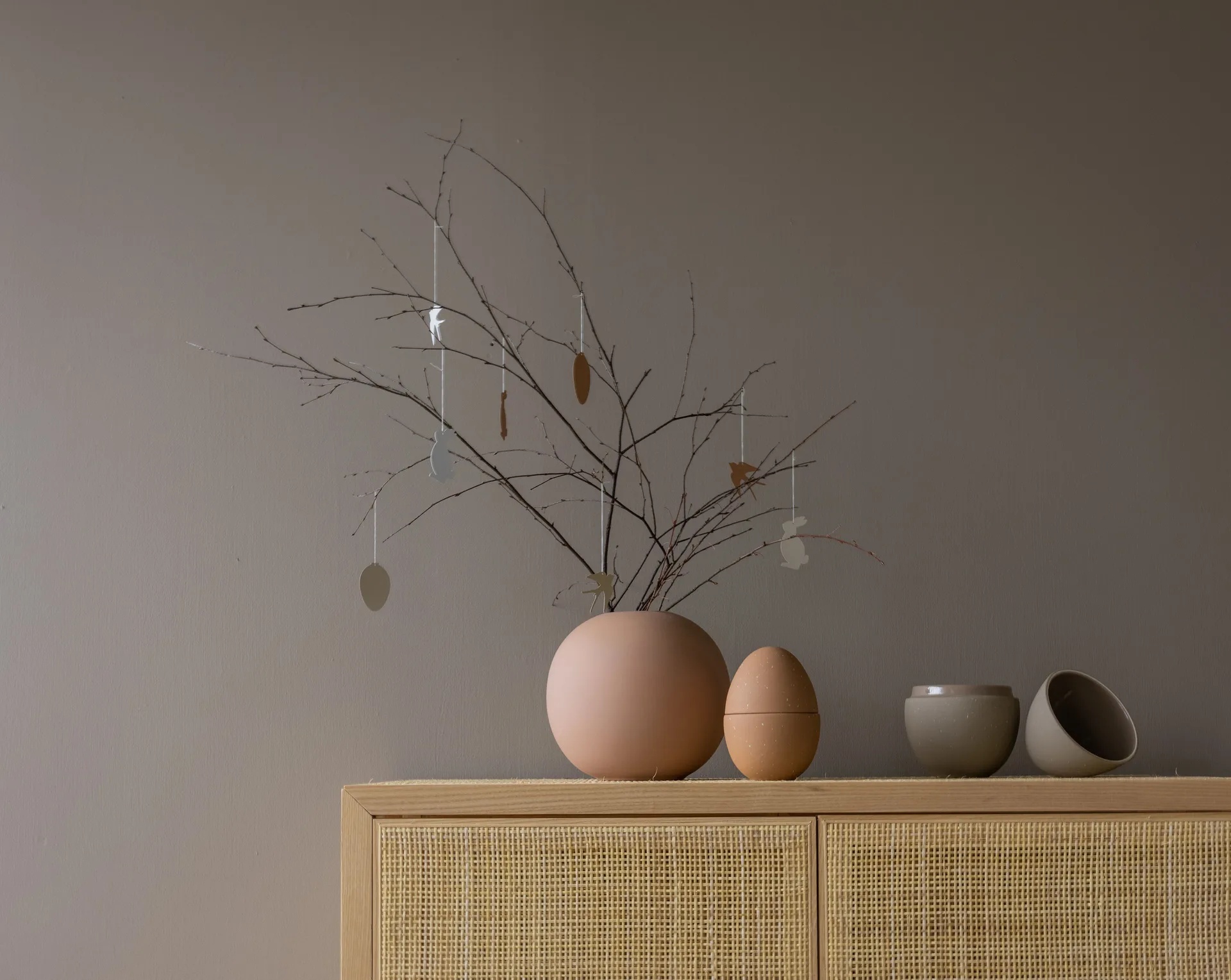 Easter Deco vogel paashanger 4-pack, White Cooee Design